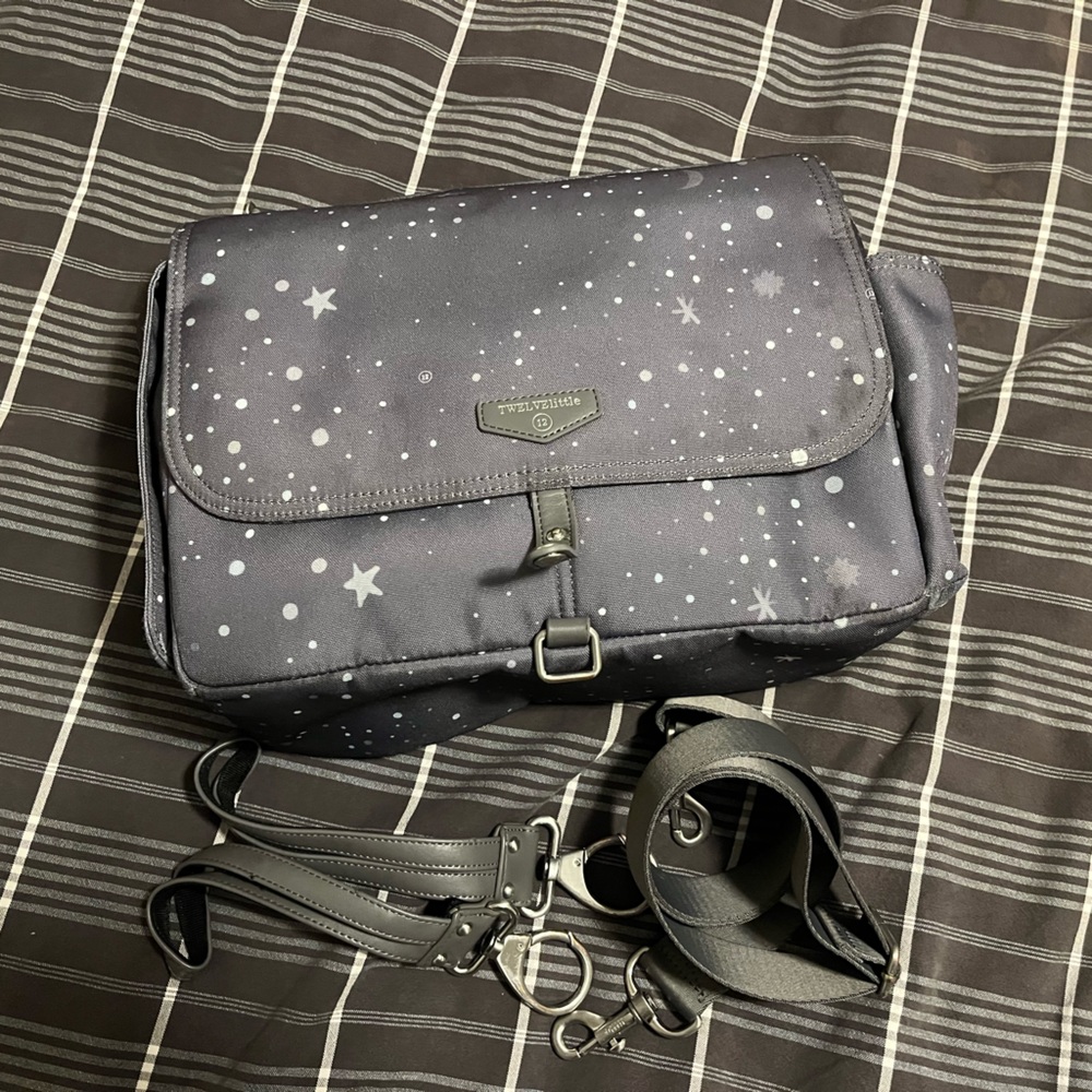 Twelve Little Diaper Bag/ stroller caddy in Grey Twinkle